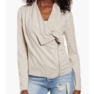 Blank NYC Soft Gray Women's Small Draped Suede Blazer GUC